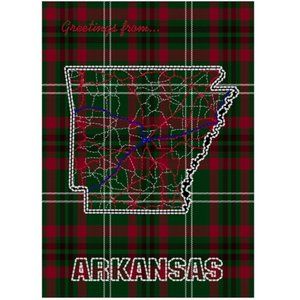 Arkansas Tartan Map Art Print